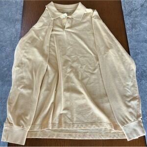 Eddie Bauer Yellow Long Sleeve Shirt mens Large TALL cozy casual pullover